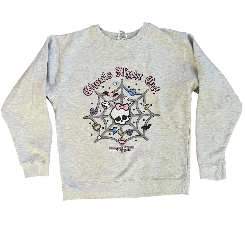 Monster High Color Ghouls Night Out Spiderweb Sweatshirt. Size Medium
